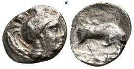 Lucania. Thourioi 350-300 BC. Triobol AR