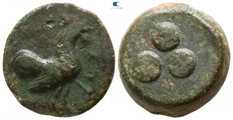 Sicily. Panormos (as Ziz) circa 415-405 BC. 
Tetras or Trionkion Æ

19mm., 9,...