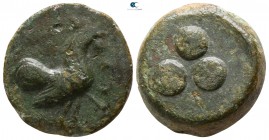 Sicily. Panormos (as Ziz) circa 415-405 BC. Tetras or Trionkion Æ