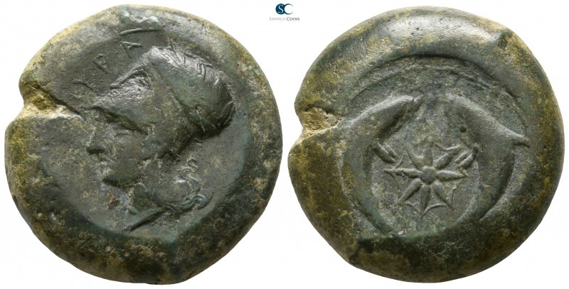 Sicily. Syracuse. Dionysios I. 405-367 BC. 
Drachm Æ

27mm., 31,33g.

[Σ]YP...