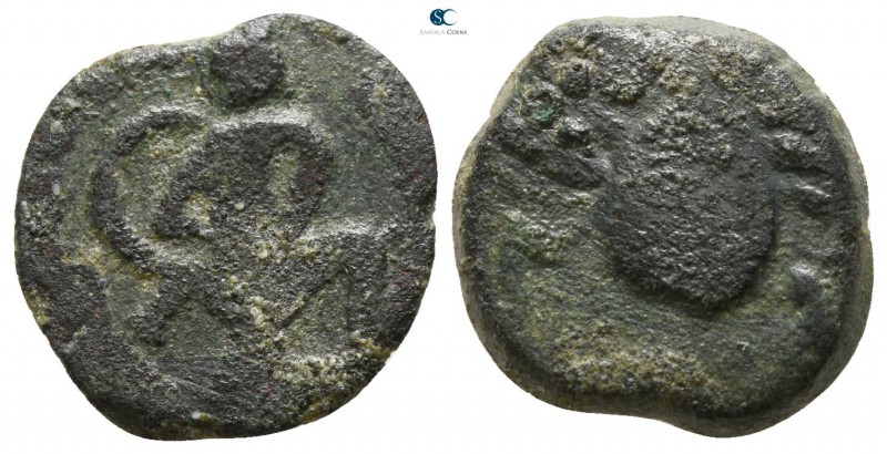 Islands off Sicily. Lampedusa circa 400-300 BC. 
Bronze Æ

13mm., 2,52g.

W...