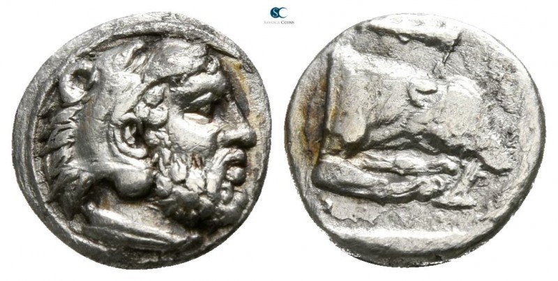 Kings of Macedon. Aigai. Archelaos 36 BC-AD 17. 
Obol AR

9mm., 0,84g.

Hea...