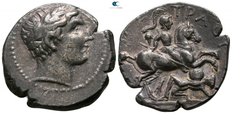 Kings of Paeonia. Patraos 335-315 BC. 
Tetradrachm AR

23mm., 12,73g.

Laur...