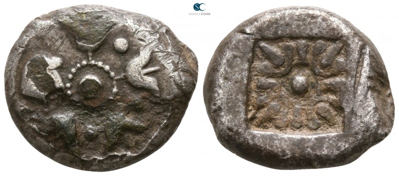 Thraco Macedonian Region. Uncertain 600-500 BC. 
Foureé Stater AR

18mm., 6,5...