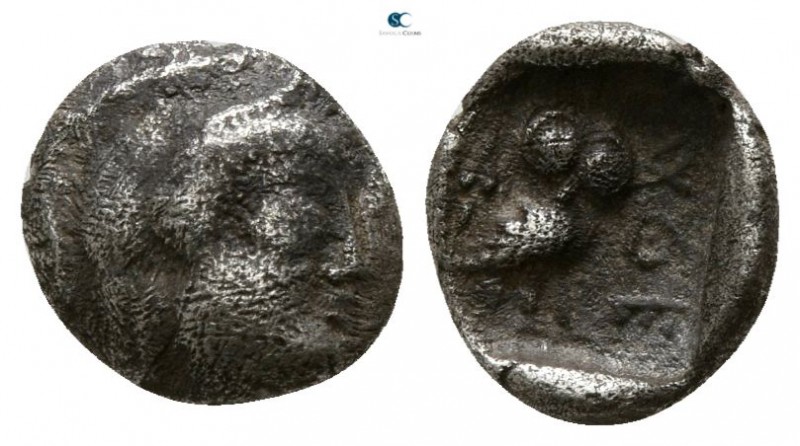 Attica. Athens circa 500-485 BC. 
Hemiobol AR

7mm., 0,45g.

Head of Athena...