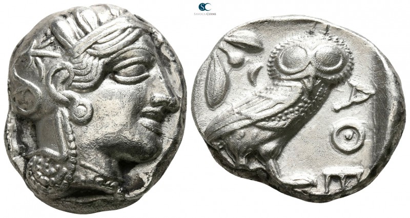 Attica. Athens 454-404 BC. 
Tetradrachm AR

23mm., 16,85g.

Head of Athena ...