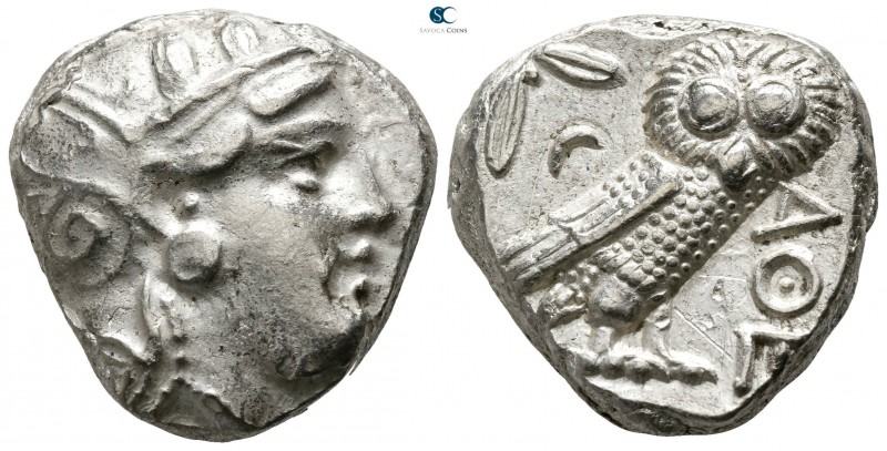 Attica. Athens circa 393-355 BC. 
Tetradrachm AR

21mm., 17,15g.

Head of A...