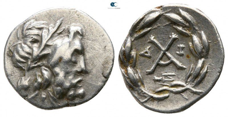 Achaia. Patrae. Achaian League circa 175-168 BC. 
Triobol-Hemidrachm AR

13mm...
