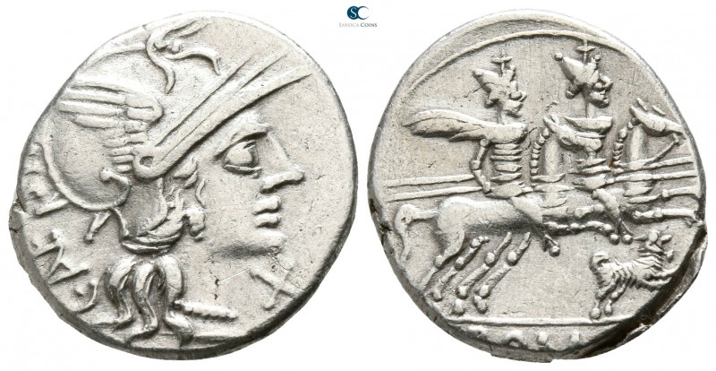 C. Antestius 146 BC. Rome
Denarius AR

18mm., 3,33g.

Helmeted head of Roma...