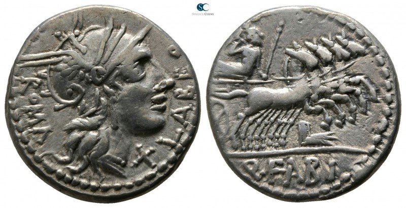 Q. Fabius Labeo. 124 BC. Rome
Denarius AR

16mm., 3,89g.

 LABEO, helmeted ...