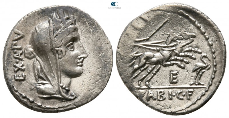 C. Fabius C. f. Hadrianus 102 BC. Rome
Denarius AR

18mm., 3,96g.

Turreted...