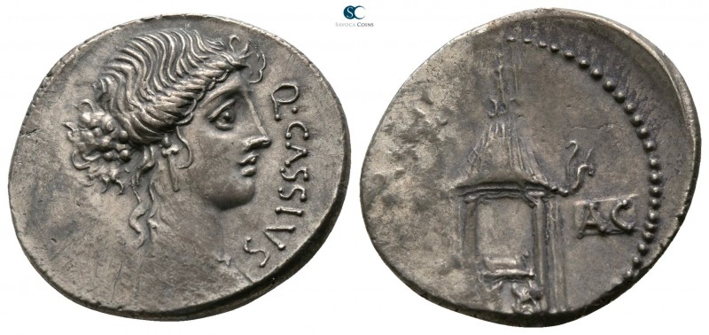 Q. Cassius Longinus 55 BC. Rome
Denarius AR

18mm., 3,69g.

Head of Liberta...