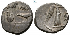Lepidus and Octavian 43 BC. Military mint with Antony and Lepidus in Transalpine Gaul.. Quinarius AR