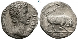 Augustus 27 BC-AD 14. Lyon. Denarius AR