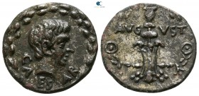 Augustus 27 AD-BC 14. Struck circa 17 BC. Uncertain eastern mint. Fourreé Denarius Æ