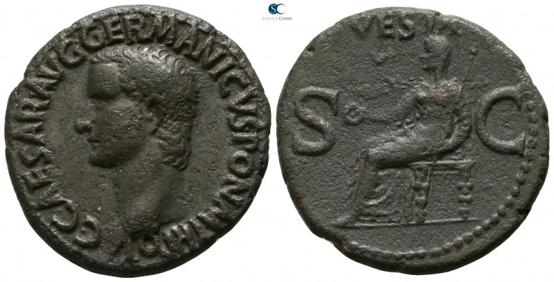 Caligula AD 37-41. Struck AD 37/38.. Rome
As Æ

27mm., 11,16g.

C CAESAR AV...