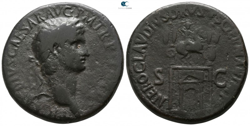 Claudius AD 41-54. Rome
Sestertius Æ

31mm., 23,59g.

TI CLAVDIVS CAESAR AV...