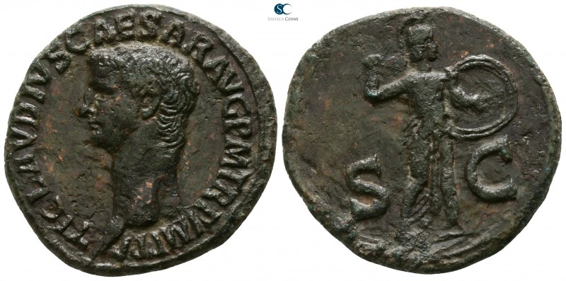 Claudius AD 41-54. Struck AD 42-43. Rome
As Æ

28mm., 11,42g.

TI CLAVDIVS ...