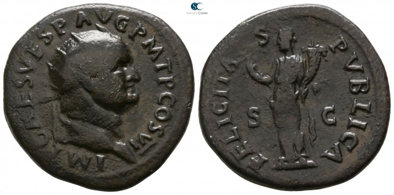 Vespasian AD 69-79. Rome
Dupondius Æ

25mm., 11,90g.

IMP CAES VESP AVG P M...