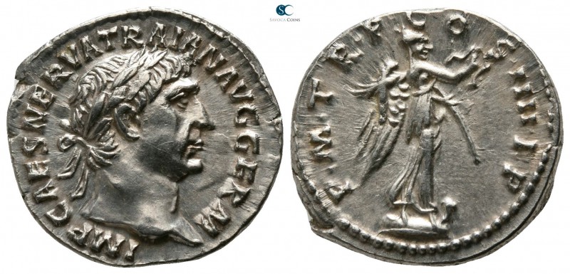 Trajan AD 98-117. Struck 101-102 AD. Rome
Denarius Æ

17mm., 3,11g.

IMP CA...