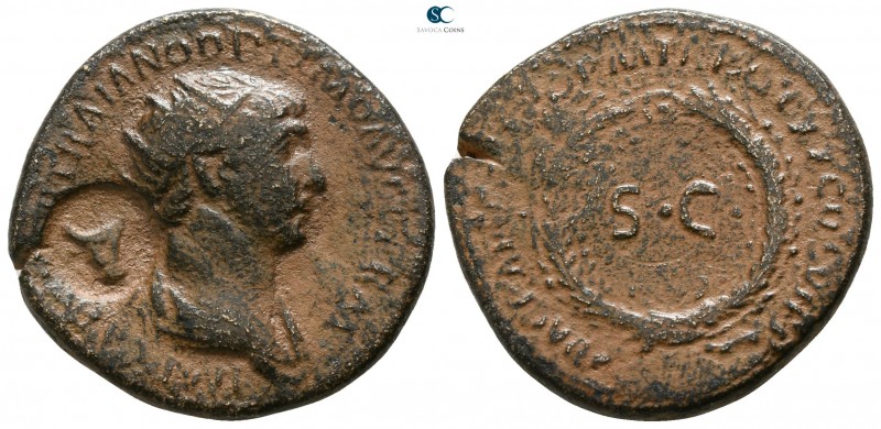 Trajan AD 98-117. Struck AD 116. Rome (struck for the East)
As Æ

23mm., 8,48...