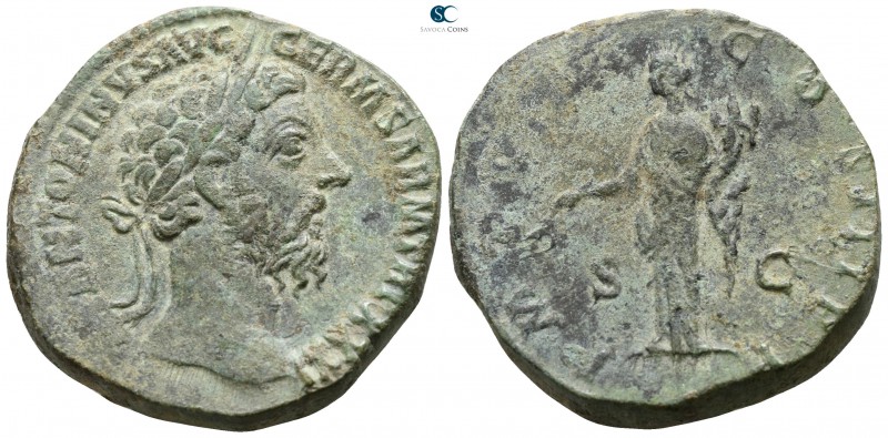 Marcus Aurelius AD 161-180. Struck AD 171.. Rome
Sestertius Æ

30mm., 22,71g....