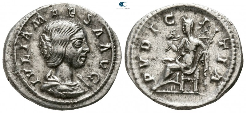 Julia Maesa AD 218-224. Rome
Denarius AR

19mm., 3,11g.

IVLIA MAESA AVG, d...