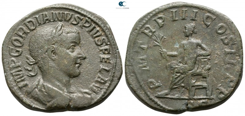 Gordian III. AD 238-244. Rome
Sestertius Æ

30mm., 19,24g.

IMP GORDIANVS P...