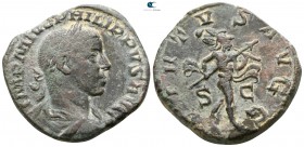 Philip II AD 247-249. Struck AD 248. Rome. Sestertius Æ