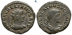 Aurelian and Vabalathus AD 271-272. Struck AD 270-272. Antioch. Antoninianus BI