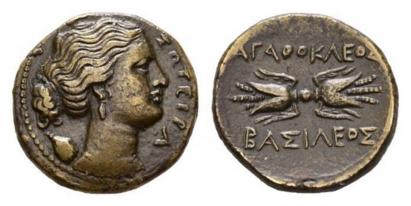 Sicily, Syracuse Bronze circa 295-289 under Agathocles, Æ 22mm, 7.55 g. ΣΩΤΕΙΡΑ ...