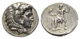 Kingdom of Macedonia. Alexander III, 336-323 and posthumous issues Tetradrachm, Side circa 325-320, AR 27.5mm, 17.23 g. Head of young Heracles right, ...