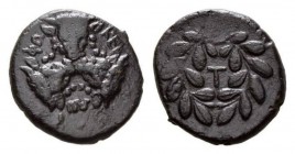 Phokis, Federal coinage Phokian League Bronze, struck under Phalaikos, 351 BC and later Æ 23mm, 8.76 g. Three facing bull’s heads with sacrificial fil...
