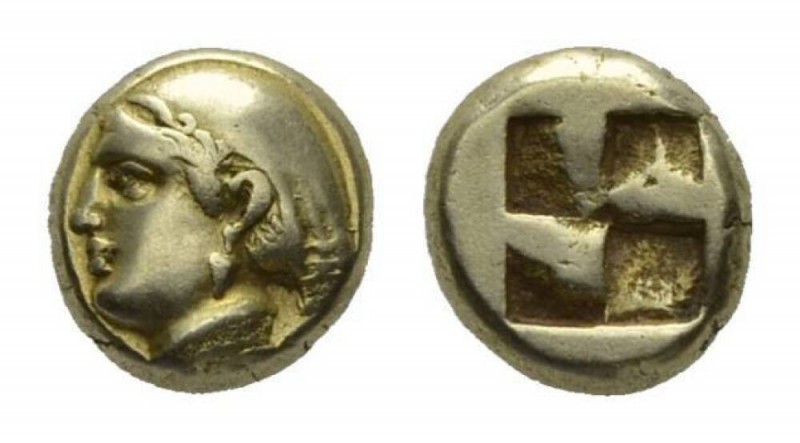 Ionia, Phocaea Hete circa 387-326 EL 10mm, 2.53 g. Head of Aphrodite left, hair ...