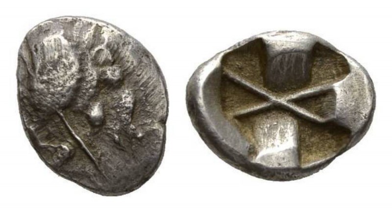 Lycia, Dynasts of Lycia Tetrobol circa 520-480, AR 17mm, 2.53 g. Boar's head rig...