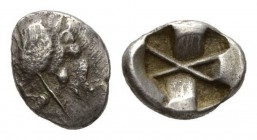 Lycia, Dynasts of Lycia Tetrobol circa 520-480, AR 17mm, 2.53 g. Boar's head right. Rev. Incuse sqare. Cf. SNG von Aulock 5051. 

Very fine. 

Ex ...