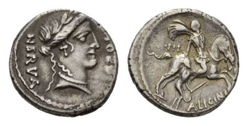 A. Licinius Nerva. Denarius 47, AR 18mm, 3.92 g. FIDES – NERVA Laureate head of ...