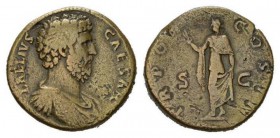 Aelius caesar, 136-138, Sestertius circa 137, Æ 31mm, 26.86 g. L AELIVS CAESAR Bare-headed and draped bust right. Rev. TR POT COS II Spes advancing le...