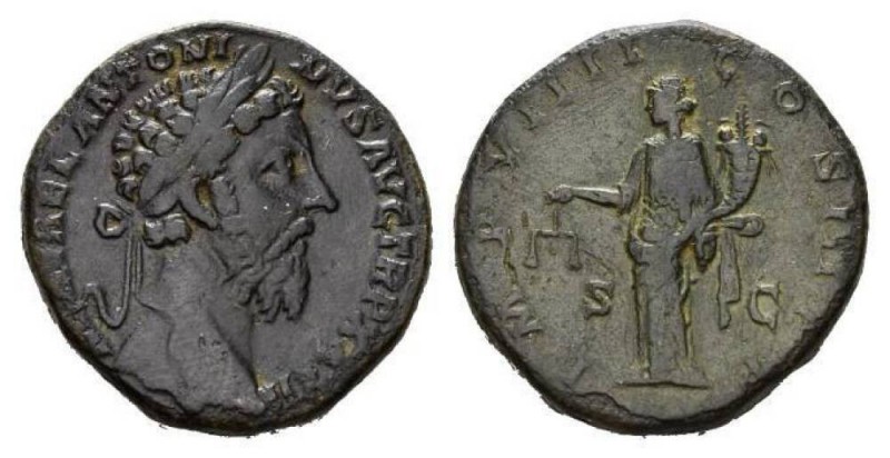 Marcus Aurelius augustus, 161-180 Sestertius 177-178, Æ 29.5mm, 24.30 g. M AVREL...