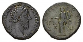 Marcus Aurelius augustus, 161-180 Sestertius 177-178, Æ 29.5mm, 24.30 g. M AVREL ANTONINVS AVG TR P XXXII Laureate head right. Rev. IMP VIIII COS III ...