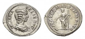 Julia Domna, wife of Septimius Severus Denarius circa 196-211, AR 21mm, 2.95 g. IVLIA PIA FELIX AVG Draped bust right. Rev. MAT AVGG MAT SEN M PATR Ju...