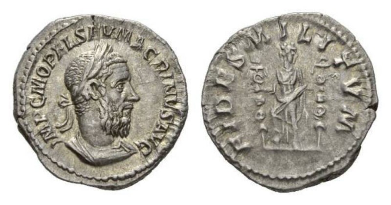 Macrinus, 217-218 Denarius, Antioch c. 217-218, AR 20mm, 3.27 g. IMP C M OPEL SE...