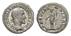 Maximinus I, 235-238 Denarius 235-236, AR 20mm, 3.81 g. IMP MAXIMINVS PIVS AVG GERM Laureate, draped and cuirassed bust right. Rev. PROVIDENTIA AVG. P...