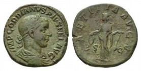 Gordian III augustus, 238-244 Sestertius circa 241-243, Æ 29.5mm, 18.59 g. IMP GORDIANVS PIVS FEL AVG Laureate, draped and cuirassed bust right. Rev. ...