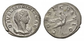Diva Mariniana, wife of Valerian I Antoninianus circa 253-260, AR 23mm, 3.34 g. DIVAE MARINIANAE Veiled and draped bust right. on crescent. Rev. C-ONS...