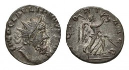 Laelianus, 269 Antoninianus, Mogontiacum or Treveri circa 269, billon 17.5mm, 2.91 g. IMP C LAELIANVS P F AVG Radiate and cuirassed bust right. Rev. V...
