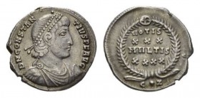 Constantius II Augustus, 337-361 Siliqua, Constantinople circa 351-355 AR 20.5mm, 3.33 g. DN CONSTANTIVS PF AVG Pearl-diademed, draped and cuirassed b...
