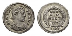 Valens 364-378 Siliqua Constantinople circa 367-375, AR 18.5mm, 1.94 g. D N VALENS P F AVG Pearl-diademed, draped and cuirassed bust right. Rev. VOT /...