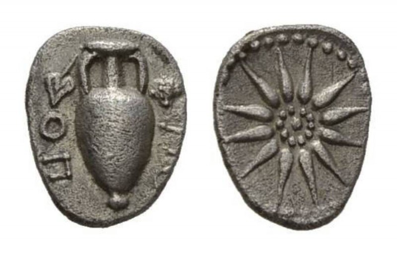 Lokris, Lokri Opuntii Obol, second quarter of the 4th century BC. AR 9.5mm, 0.82...