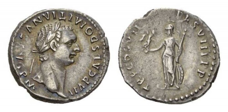 Domitian Augustus, 81-96 Denarius 81, AR 18.5mm, 3.11 g. IMP CAES DOMITIANVS AVG...